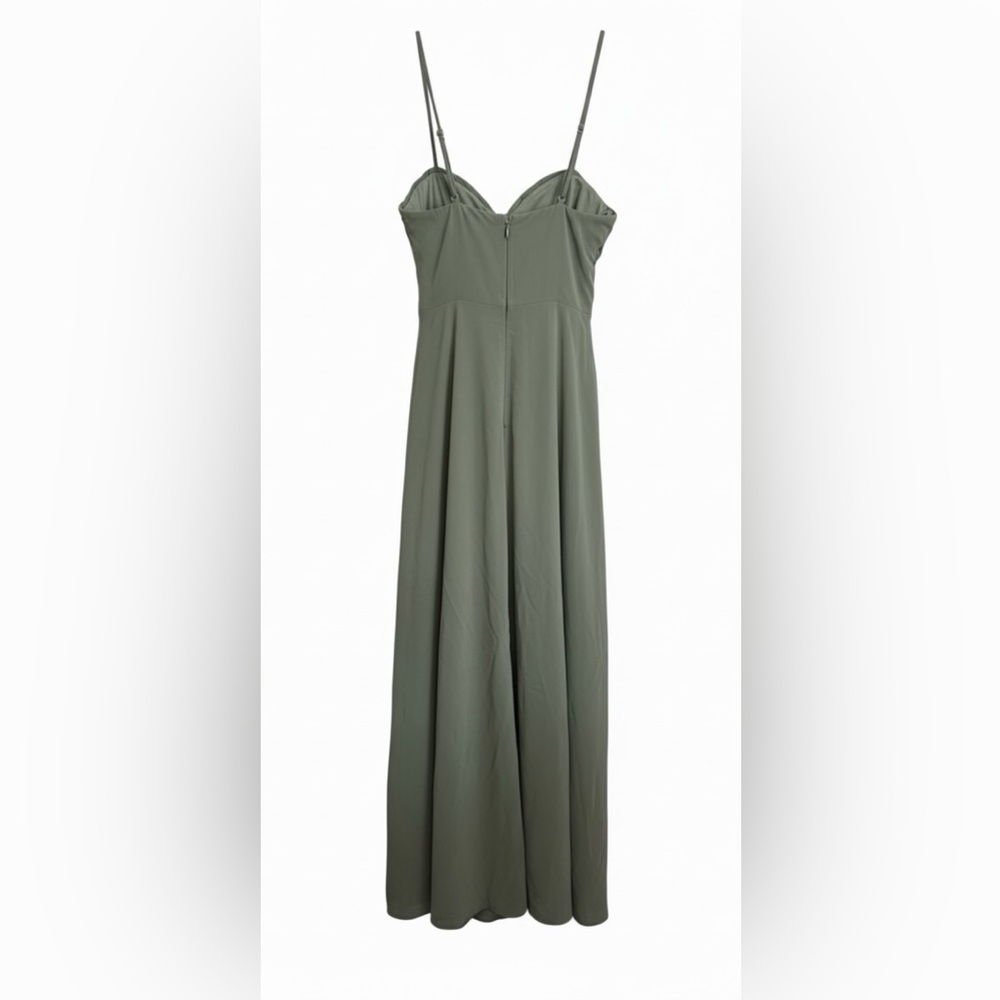 Lulus NWT “Sweeney” Sleeveless Spaghetti Strap Maxi Dress In Sage Brush Sz Small - Picture 9 of 16